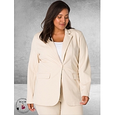 Base Level Blazer Yacey Light Beige